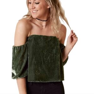 Guess Large Off The Shoulder Top Deep Forest